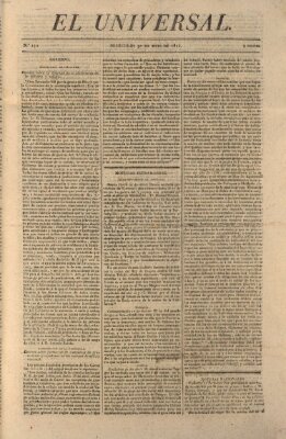 El Universal Mittwoch 30. Mai 1821