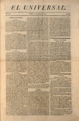 El Universal Montag 18. Juni 1821