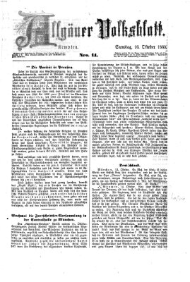 Allgäuer Volksblatt Samstag 16. Oktober 1869