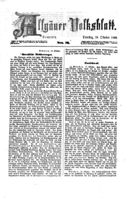 Allgäuer Volksblatt Dienstag 19. Oktober 1869