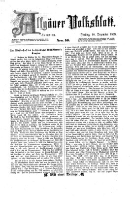 Allgäuer Volksblatt Freitag 10. Dezember 1869