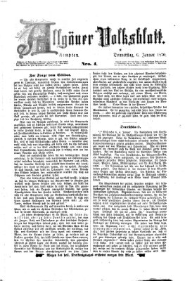 Allgäuer Volksblatt Donnerstag 6. Januar 1870