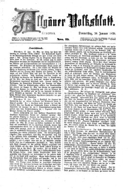 Allgäuer Volksblatt Donnerstag 20. Januar 1870