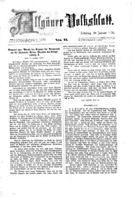 Allgäuer Volksblatt Sonntag 30. Januar 1870