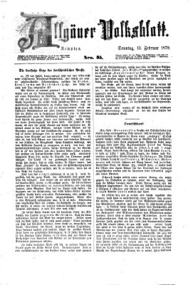 Allgäuer Volksblatt Sonntag 13. Februar 1870