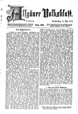 Allgäuer Volksblatt Donnerstag 19. Mai 1870