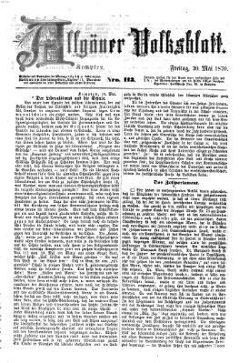 Allgäuer Volksblatt Freitag 20. Mai 1870