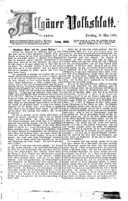 Allgäuer Volksblatt Dienstag 31. Mai 1870