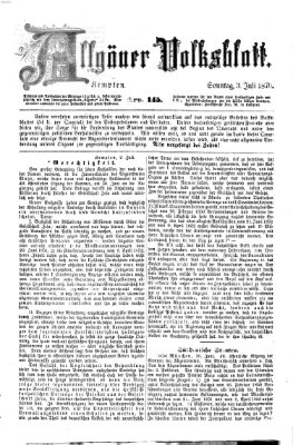 Allgäuer Volksblatt Sonntag 3. Juli 1870