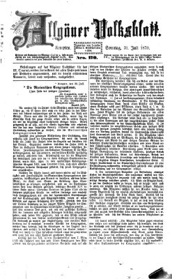 Allgäuer Volksblatt Sonntag 31. Juli 1870