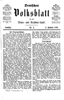 Deutsches Volksblatt für das Main- und Nachbar-Land Samstag 4. Februar 1860