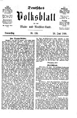 Deutsches Volksblatt für das Main- und Nachbar-Land Donnerstag 28. Juni 1860