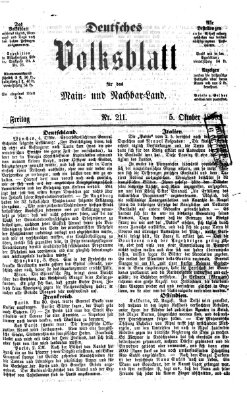 Deutsches Volksblatt für das Main- und Nachbar-Land Freitag 5. Oktober 1860