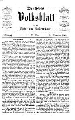 Deutsches Volksblatt für das Main- und Nachbar-Land Mittwoch 28. November 1860