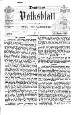 Deutsches Volksblatt für das Main- und Nachbar-Land Freitag 4. Januar 1861