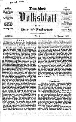 Deutsches Volksblatt für das Main- und Nachbar-Land Samstag 5. Januar 1861