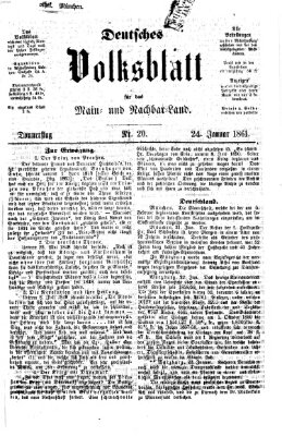 Deutsches Volksblatt für das Main- und Nachbar-Land Donnerstag 24. Januar 1861