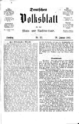 Deutsches Volksblatt für das Main- und Nachbar-Land Samstag 26. Januar 1861