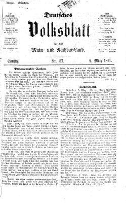 Deutsches Volksblatt für das Main- und Nachbar-Land Samstag 9. März 1861