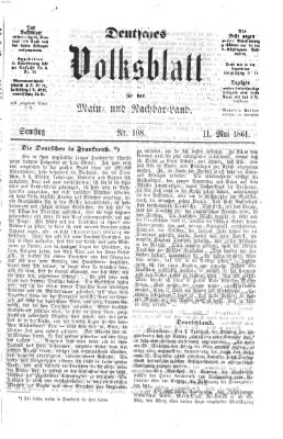 Deutsches Volksblatt für das Main- und Nachbar-Land Samstag 11. Mai 1861