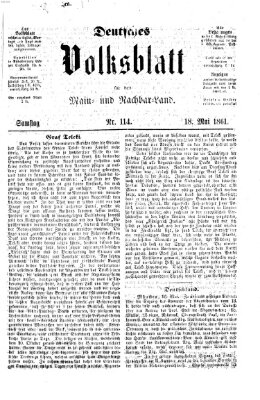 Deutsches Volksblatt für das Main- und Nachbar-Land Samstag 18. Mai 1861