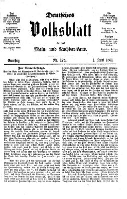 Deutsches Volksblatt für das Main- und Nachbar-Land Samstag 1. Juni 1861