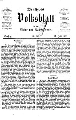 Deutsches Volksblatt für das Main- und Nachbar-Land Samstag 27. Juli 1861