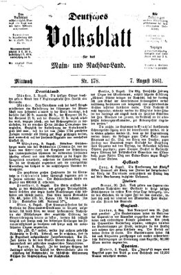 Deutsches Volksblatt für das Main- und Nachbar-Land Mittwoch 7. August 1861