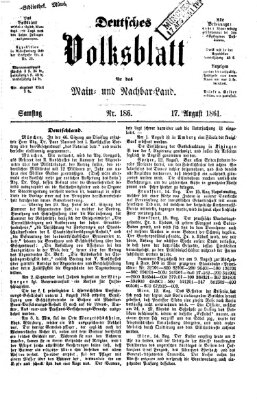 Deutsches Volksblatt für das Main- und Nachbar-Land Samstag 17. August 1861