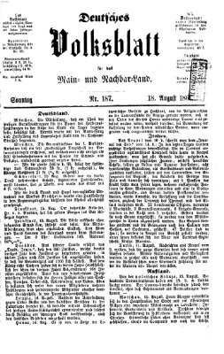 Deutsches Volksblatt für das Main- und Nachbar-Land Sonntag 18. August 1861