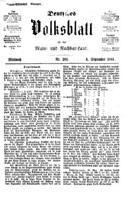 Deutsches Volksblatt für das Main- und Nachbar-Land Mittwoch 4. September 1861