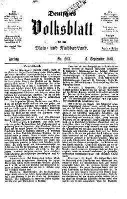 Deutsches Volksblatt für das Main- und Nachbar-Land Freitag 6. September 1861