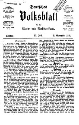 Deutsches Volksblatt für das Main- und Nachbar-Land Sonntag 8. September 1861