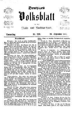 Deutsches Volksblatt für das Main- und Nachbar-Land Donnerstag 26. September 1861