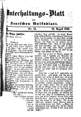 Deutsches Volksblatt für das Main- und Nachbar-Land. Unterhaltungs-Blatt zum Deutschen Volksblatt (Deutsches Volksblatt für das Main- und Nachbar-Land) Sonntag 12. August 1860