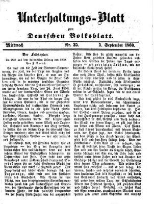 Deutsches Volksblatt für das Main- und Nachbar-Land. Unterhaltungs-Blatt zum Deutschen Volksblatt (Deutsches Volksblatt für das Main- und Nachbar-Land) Mittwoch 5. September 1860