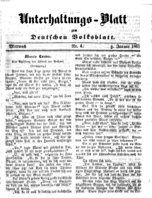 Deutsches Volksblatt für das Main- und Nachbar-Land. Unterhaltungs-Blatt zum Deutschen Volksblatt (Deutsches Volksblatt für das Main- und Nachbar-Land) Mittwoch 9. Januar 1861