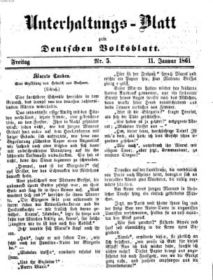 Deutsches Volksblatt für das Main- und Nachbar-Land. Unterhaltungs-Blatt zum Deutschen Volksblatt (Deutsches Volksblatt für das Main- und Nachbar-Land) Freitag 11. Januar 1861