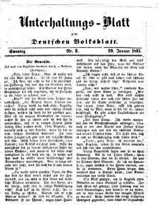 Deutsches Volksblatt für das Main- und Nachbar-Land. Unterhaltungs-Blatt zum Deutschen Volksblatt (Deutsches Volksblatt für das Main- und Nachbar-Land) Sonntag 20. Januar 1861