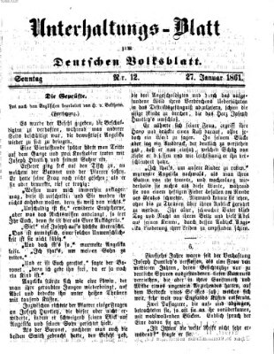 Deutsches Volksblatt für das Main- und Nachbar-Land. Unterhaltungs-Blatt zum Deutschen Volksblatt (Deutsches Volksblatt für das Main- und Nachbar-Land) Sonntag 27. Januar 1861