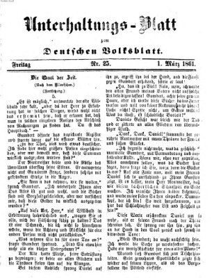 Deutsches Volksblatt für das Main- und Nachbar-Land. Unterhaltungs-Blatt zum Deutschen Volksblatt (Deutsches Volksblatt für das Main- und Nachbar-Land) Freitag 1. März 1861