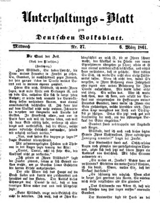 Deutsches Volksblatt für das Main- und Nachbar-Land. Unterhaltungs-Blatt zum Deutschen Volksblatt (Deutsches Volksblatt für das Main- und Nachbar-Land) Mittwoch 6. März 1861