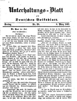 Deutsches Volksblatt für das Main- und Nachbar-Land. Unterhaltungs-Blatt zum Deutschen Volksblatt (Deutsches Volksblatt für das Main- und Nachbar-Land) Freitag 8. März 1861