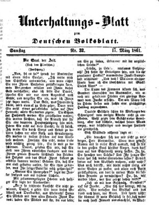 Deutsches Volksblatt für das Main- und Nachbar-Land. Unterhaltungs-Blatt zum Deutschen Volksblatt (Deutsches Volksblatt für das Main- und Nachbar-Land) Sonntag 17. März 1861