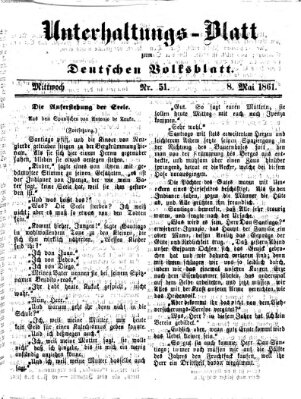 Deutsches Volksblatt für das Main- und Nachbar-Land. Unterhaltungs-Blatt zum Deutschen Volksblatt (Deutsches Volksblatt für das Main- und Nachbar-Land) Mittwoch 8. Mai 1861