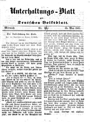 Deutsches Volksblatt für das Main- und Nachbar-Land. Unterhaltungs-Blatt zum Deutschen Volksblatt (Deutsches Volksblatt für das Main- und Nachbar-Land) Mittwoch 15. Mai 1861