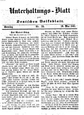 Deutsches Volksblatt für das Main- und Nachbar-Land. Unterhaltungs-Blatt zum Deutschen Volksblatt (Deutsches Volksblatt für das Main- und Nachbar-Land) Sonntag 19. Mai 1861