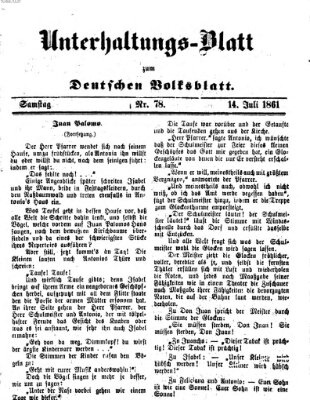 Deutsches Volksblatt für das Main- und Nachbar-Land. Unterhaltungs-Blatt zum Deutschen Volksblatt (Deutsches Volksblatt für das Main- und Nachbar-Land) Sonntag 14. Juli 1861