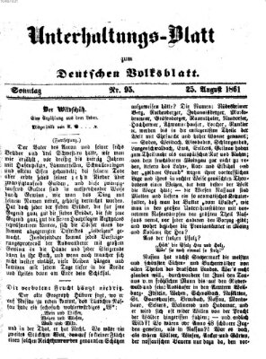 Deutsches Volksblatt für das Main- und Nachbar-Land. Unterhaltungs-Blatt zum Deutschen Volksblatt (Deutsches Volksblatt für das Main- und Nachbar-Land) Sonntag 25. August 1861