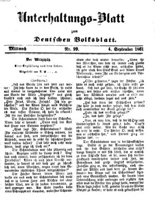 Deutsches Volksblatt für das Main- und Nachbar-Land. Unterhaltungs-Blatt zum Deutschen Volksblatt (Deutsches Volksblatt für das Main- und Nachbar-Land) Mittwoch 4. September 1861